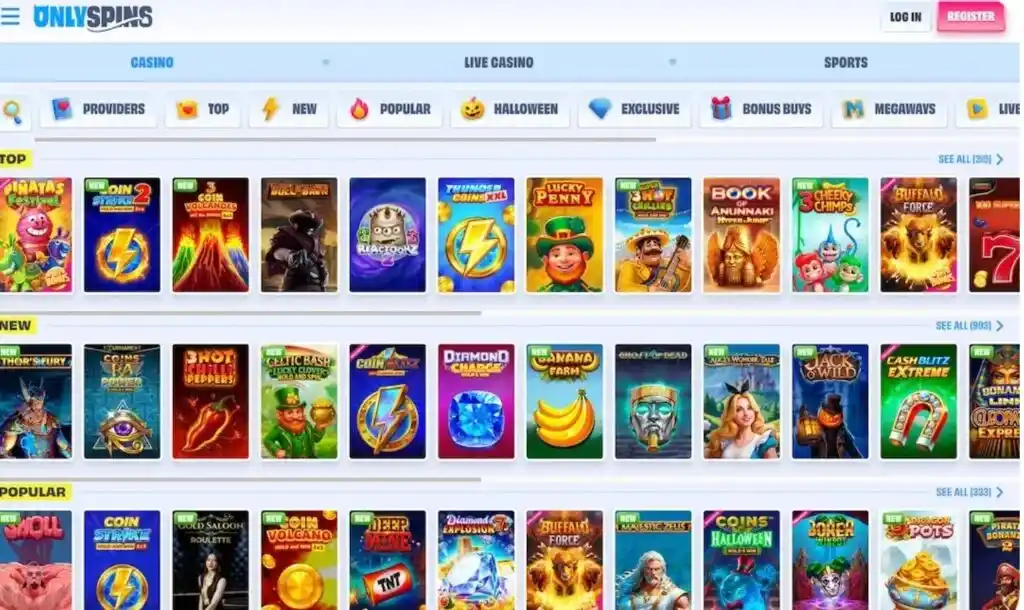 OnlySpins casino review section 3